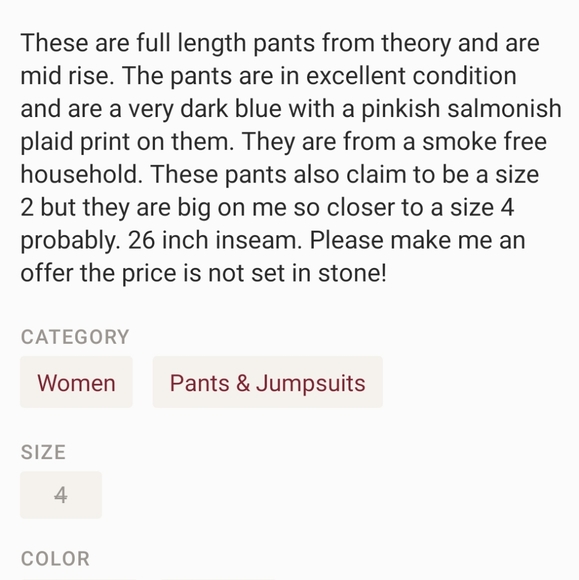 Theory striped plaid pants - Picture 3 of 3